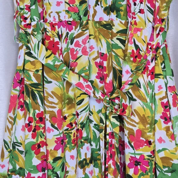 BloomChic Women's Floral Midi Ruffle Dress Sleeveless Multi-Color Size 18-20 New - Picture 3 of 11